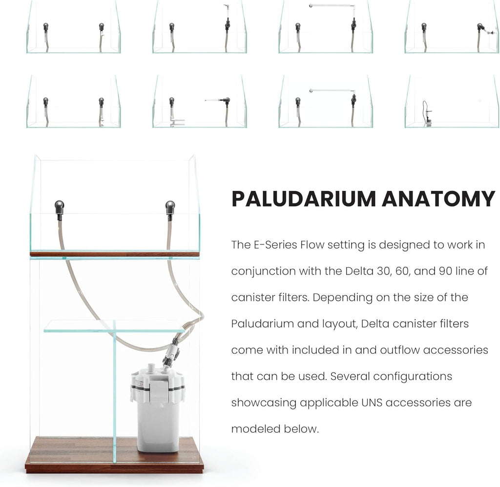 Ultum Nature Systems Rimless Paludarium - Ultra Clear Low Iron Glass with Mitired Edges, Bulkheads and Leveling Mat Inluded (60E)
