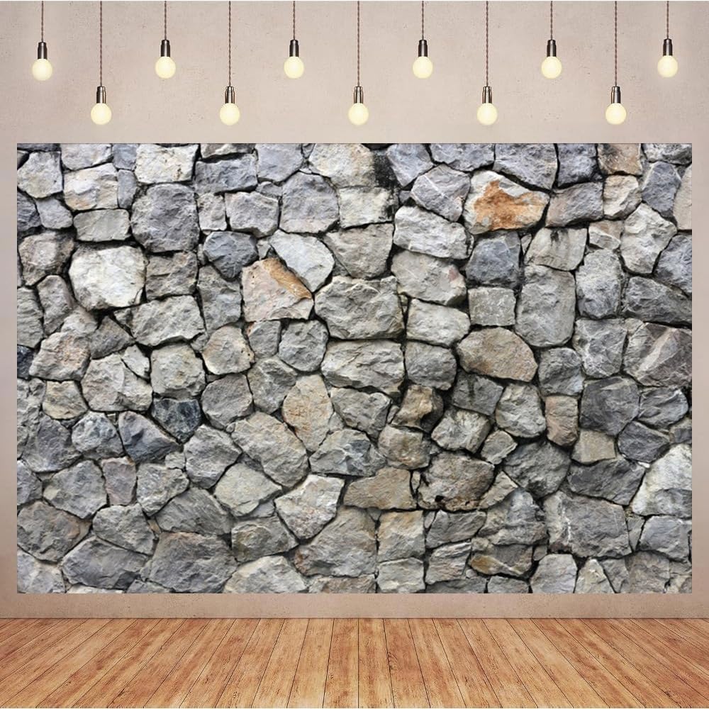 15x8ft Stone Wall Backdrop Natural Rock Wall Textured Photography Background Italy Stone House Town Ancient Palace Backdrops Vintage Garden Decoration Holiday Party Banner Rocky Fish Tank Background
