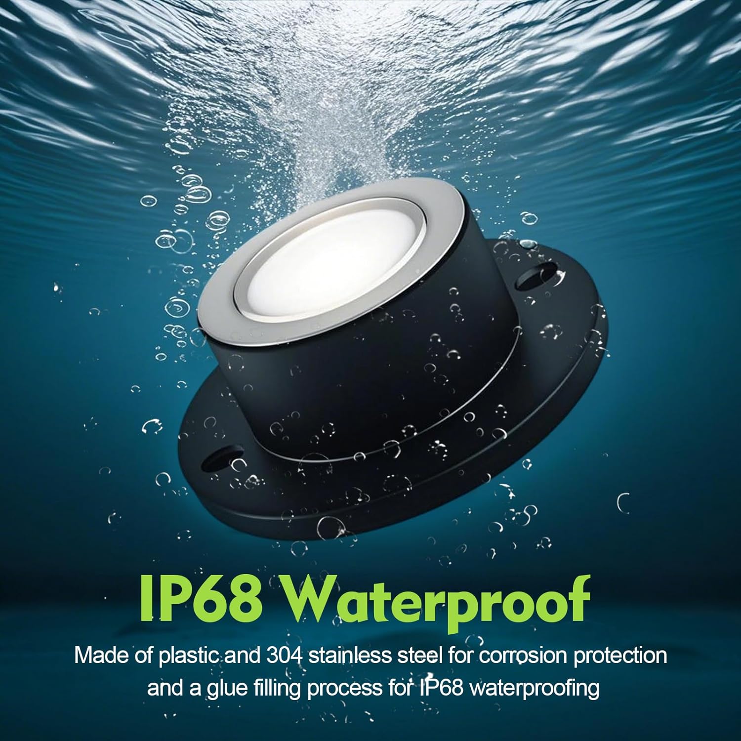 SMY Lighting 3W LED Pond Lights 12-24V AC/DC Low Voltage Underwater Fountain Lights 3000K Warm White IP68 Waterproof for Outdoor Ponds Fountains Waterfalls, 4 Pack