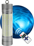Rechargeable Underwater Fishing Light, Built-in Battery & Cordless, Remote Dimmable, Auto-On in Water, IP68 Waterproof, Multi-Color, Suitable for Boat, Dock, Freshwater, and Saltwater