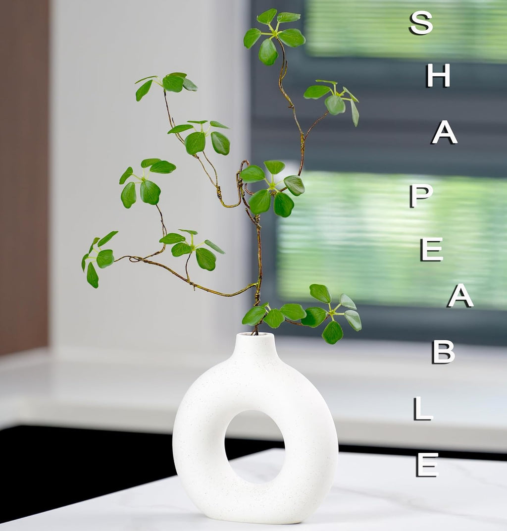 2PCS Faux Eucalyptus Stems with Leaf, 33.5" Fake Greenery Stems Artificial Plants Stems for Vase Filler Decoration, Faux Bendable Branches for Centerpieces Decor