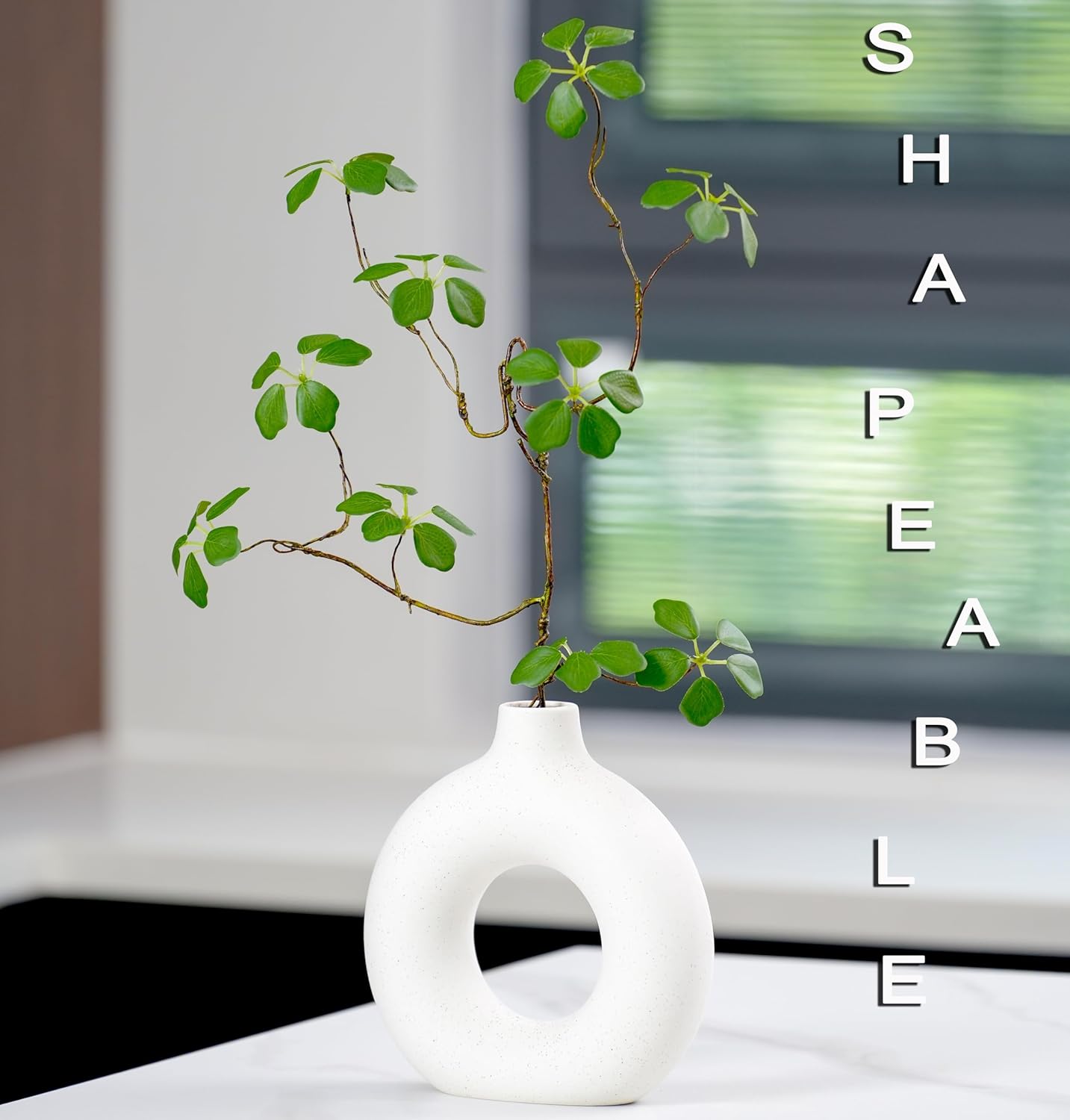 2PCS Faux Eucalyptus Stems with Leaf, 33.5" Fake Greenery Stems Artificial Plants Stems for Vase Filler Decoration, Faux Bendable Branches for Centerpieces Decor
