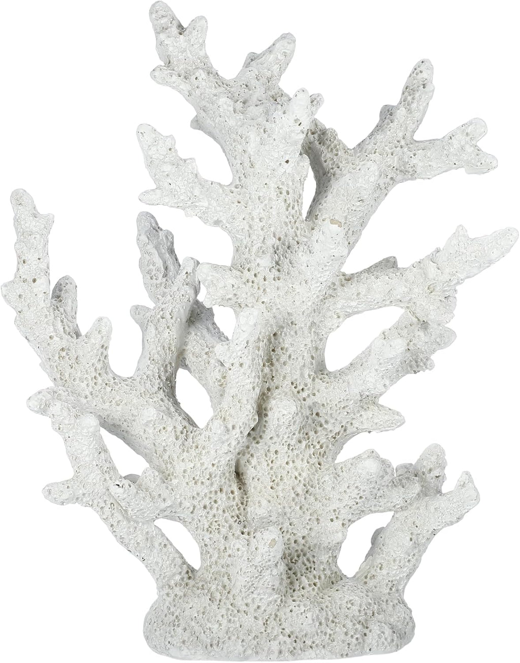 Artificial Coral Decor for Aquarium, Resin Ornaments and Statue Home Decor, 7.48"x2.36"x9.45", White