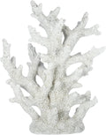 Artificial Coral Decor for Aquarium, Resin Ornaments and Statue Home Decor, 7.48"x2.36"x9.45", White
