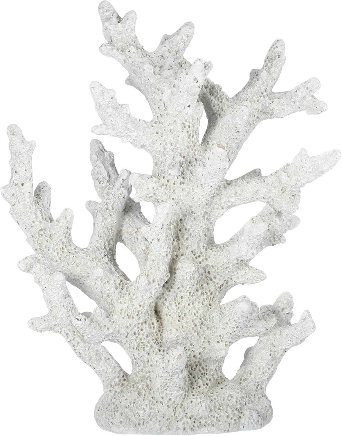 Artificial Coral Decor for Aquarium, Resin Ornaments and Statue Home Decor, 7.48"x2.36"x9.45", White