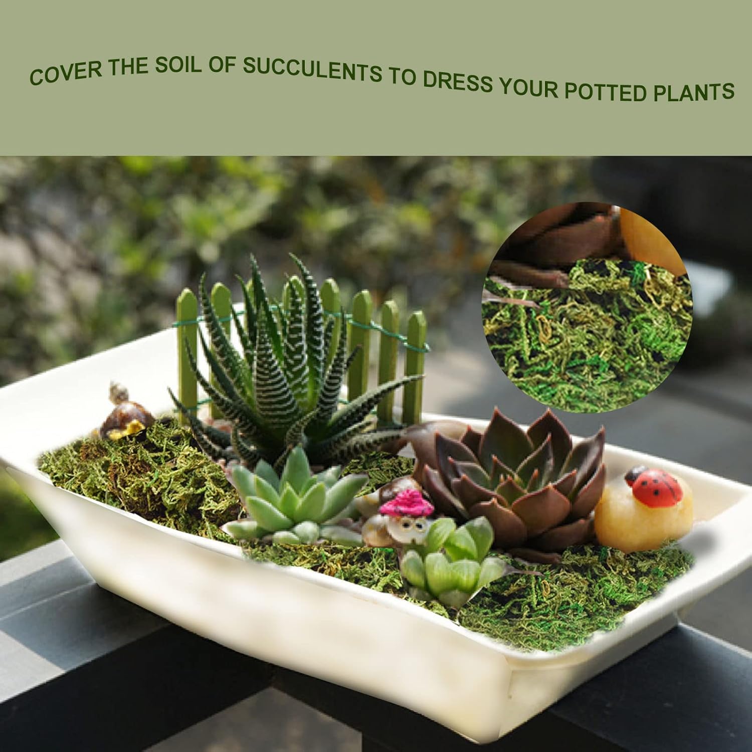 Fake Moss Artificial Moss for Potted Plants Greenery Moss(4OZ) Home Decor Fairy Garden Crafts Wedding Decoration (Fresh Green)