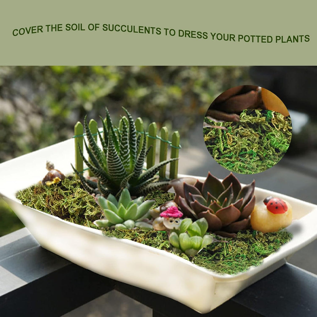 35 OZ Moss for Potted Plants Fake Moss for Fake Plants,Artificial Moss for Crafts,Faux Moss for Fake Plants Decroative Moss Artificial Green Moss