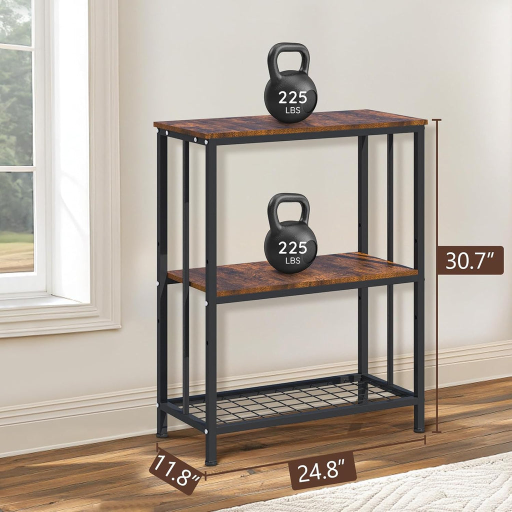 10-20 Gallon Fish Tank Stand, 3-Tier Metal 20 Gallon Aquarium Stand Heavy Duty 5-10 Gallon Reptile Stand with Adjustable Storage Shelf for Breeder/Turtle/Terrarium Tank-24.8" L*11.8" W*30.7" H