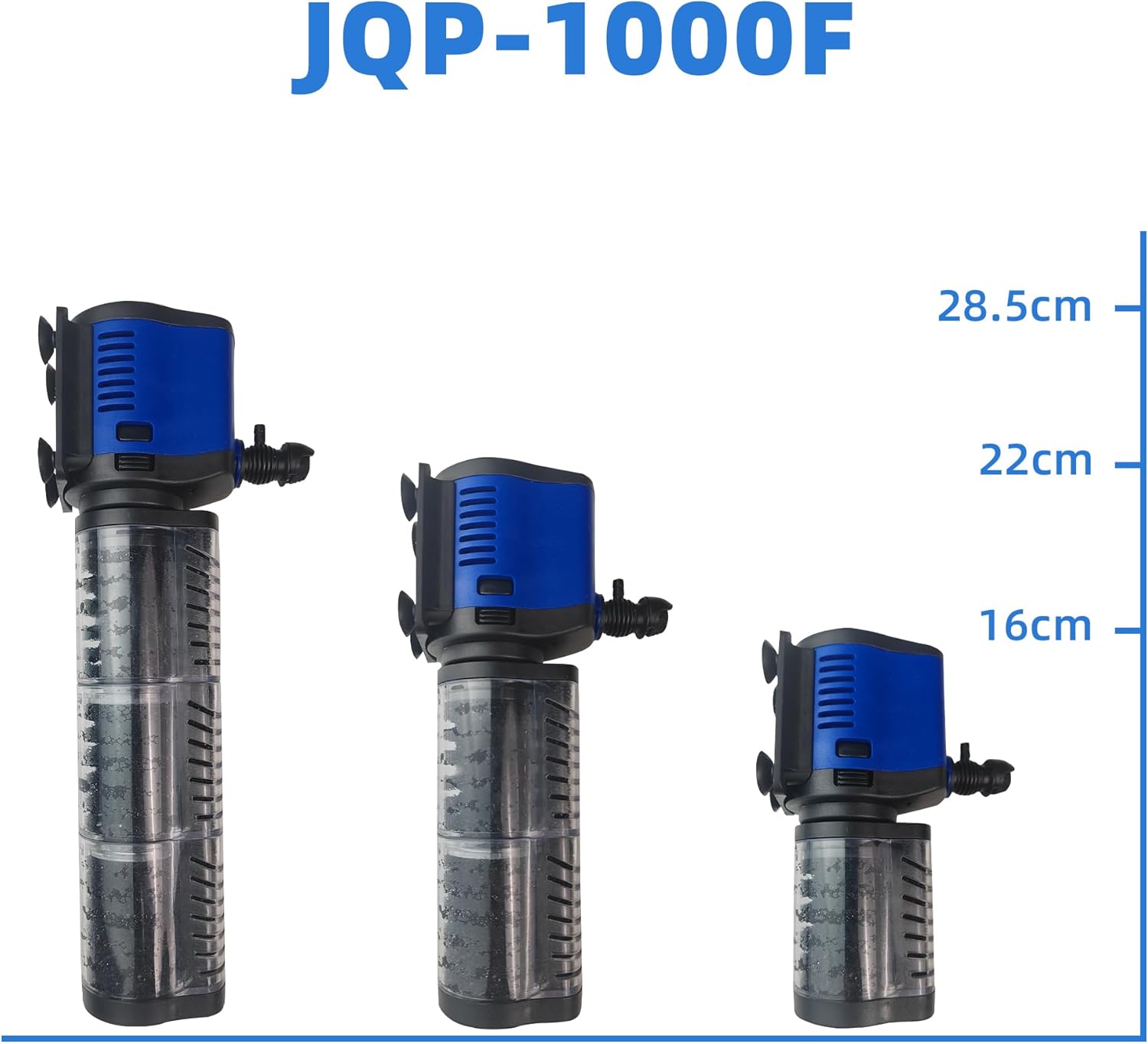 COOSPIDER Aquarium Filter Pond Filter for 35-75 Gallon, 260GPH Powerful Filtration Pond Pump, Submersible Canister Filters for Fish Turtle Tank, Cold Plunge, Clear Wavemaker Oxygen Supply