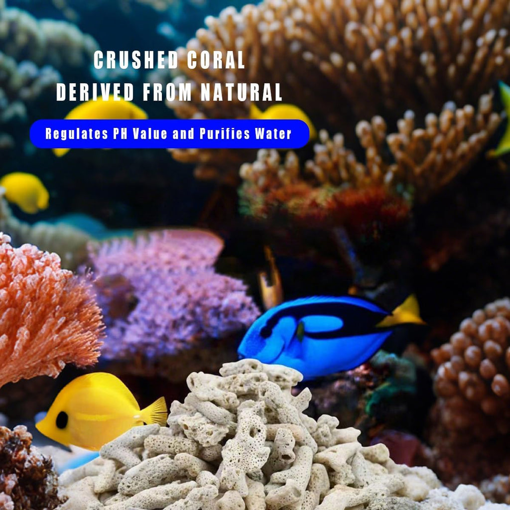Crushed Coral for Freshwater Aquariums - Natural Filter Media，1.1 LB Crushed Coral for Aquarium，Bio Ceramic Filter Media Fish Tank Filtration Material Pond Filter Media Reusable Aquarium Filter