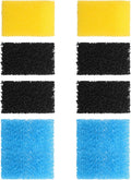 AquaMiracle Fish Tank Filter Replacement Sponges, Aquarium Filter Replacement Parts, Including 2 x Fine Sponge, 2 x Coarse Sponge & 4 x Carbonized Sponge, for QT-088