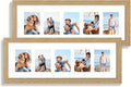 8x24 Picture Frame 2 Pack, Natural Oak Wood Frame with Tempered Glass, Display Pictures Multiple Five 4x6 With Mat or 8 x 24 Without Mat - Horizontal or Vertical Wall Mounting