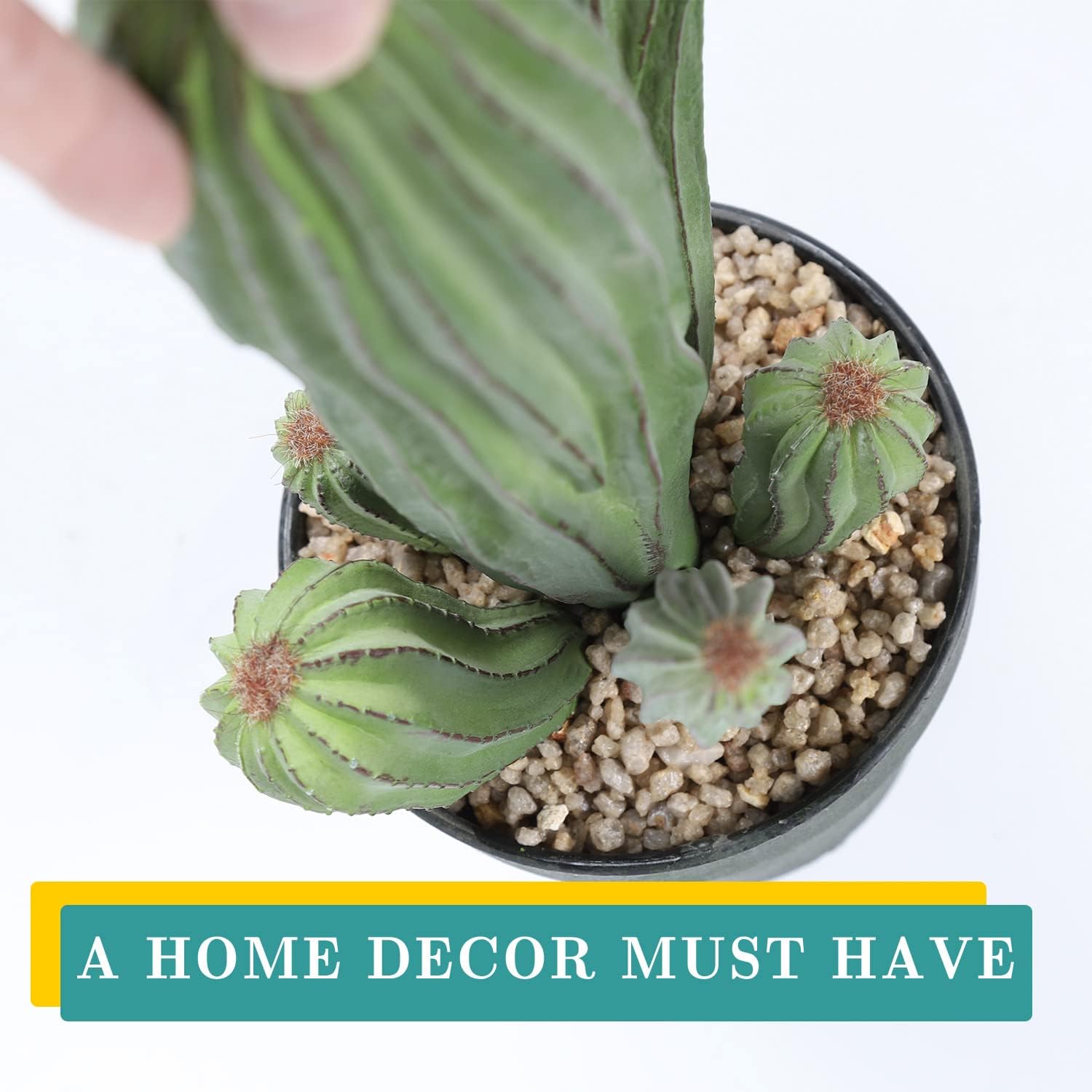 Artificial Cactus Fake Cacti 16" Faux Potted Cactus Plants for Home Store Office Decoration