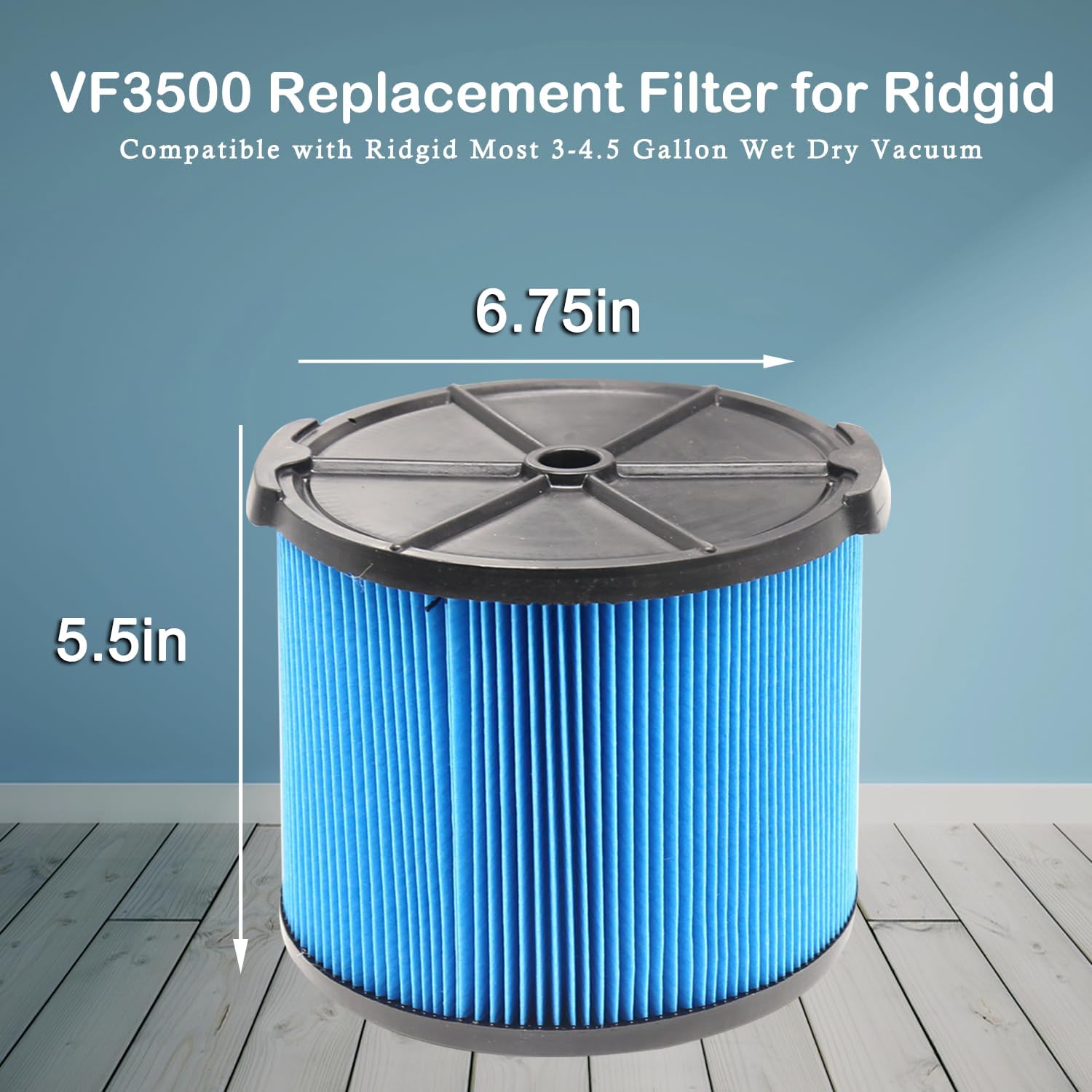 VF3500 Filter Replacement Kit for Ridgid 3–4.5 Gallon Wet/Dry Shop Vacuums – Includes VF3500 Filters, 26643 Foam Filter Sleeves, Replaces WD4050 WD3050 WD4080 WD4522 4000RV 4500RV WD4070