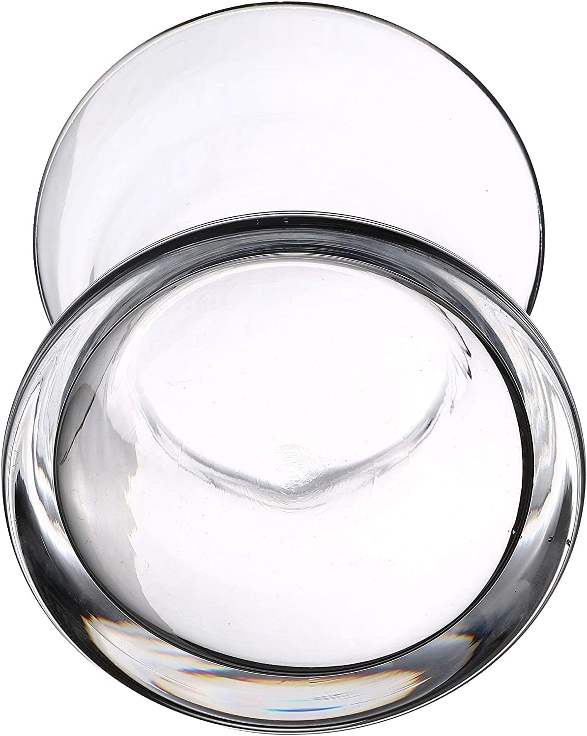 Enova Floral Unique Bouquet Vase, 5.5" W 6" H, Clear Short Hurricane Concaved Glass Flowers Vase for Home Wedding Event Decor (1 Piece)