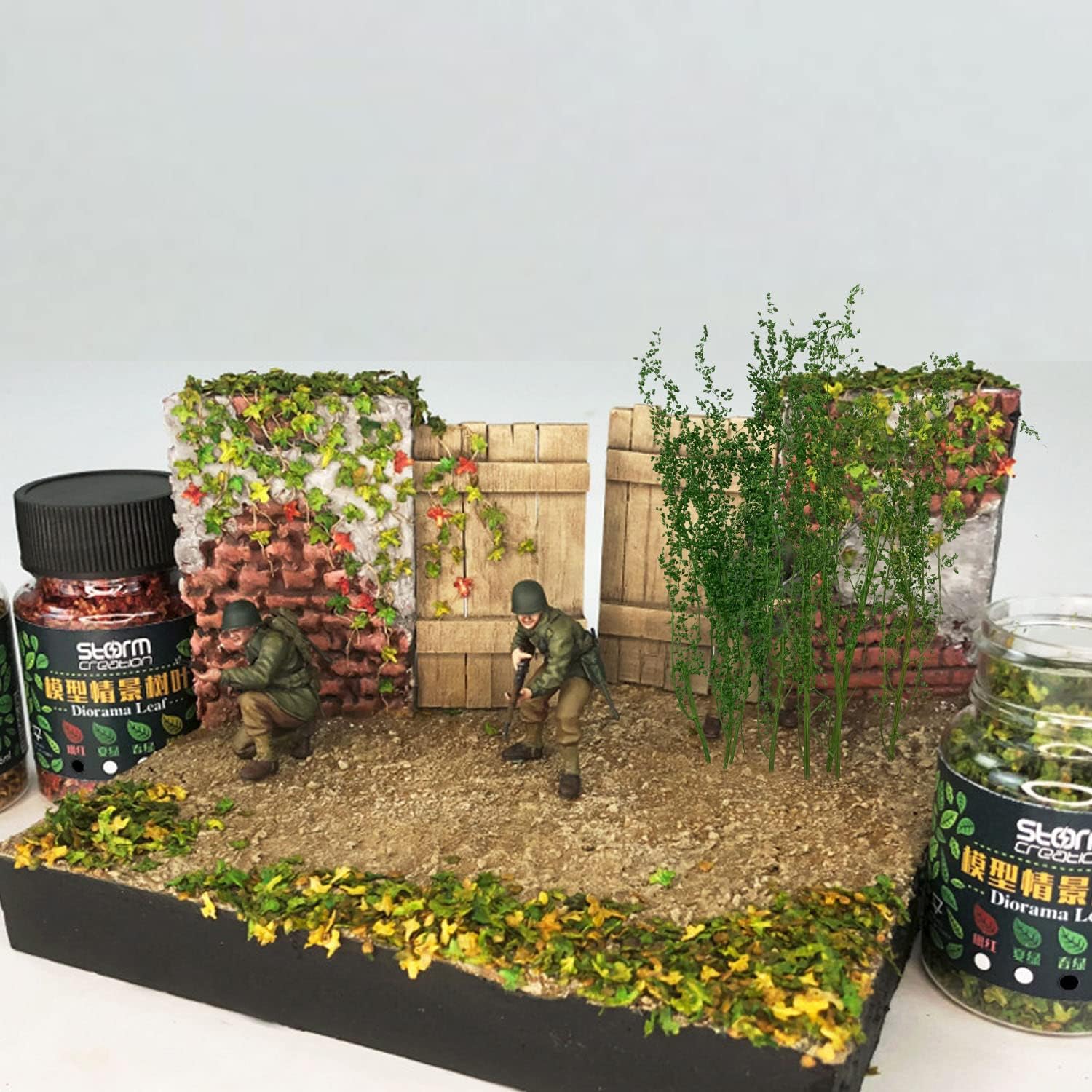 Cayway Miniature Shrubs Model Bushes Long Shrub Vegetation Groups Static Grass Tuft for DIY Model Train Landscape Railroad Scenery, Grass Green