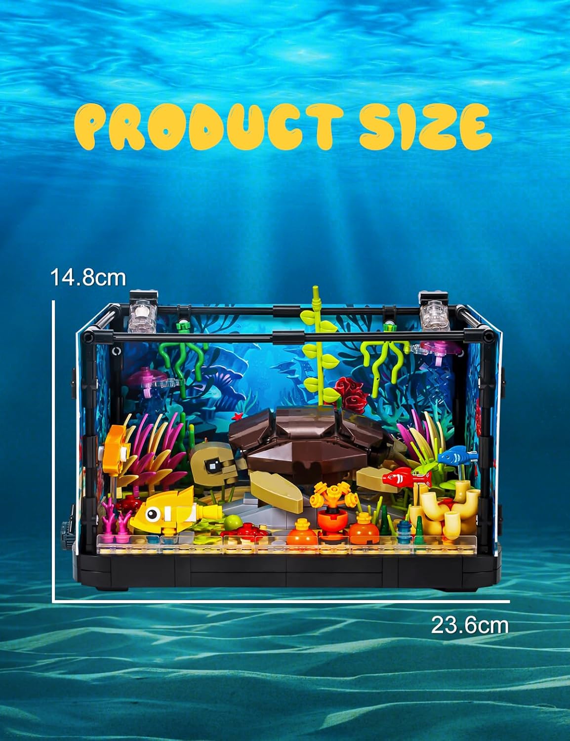 SEMKY Turtle Building Blocks Set with LED Lights, (753Pieces) Creative Sea Animal Model Gifts for Kid and Adult