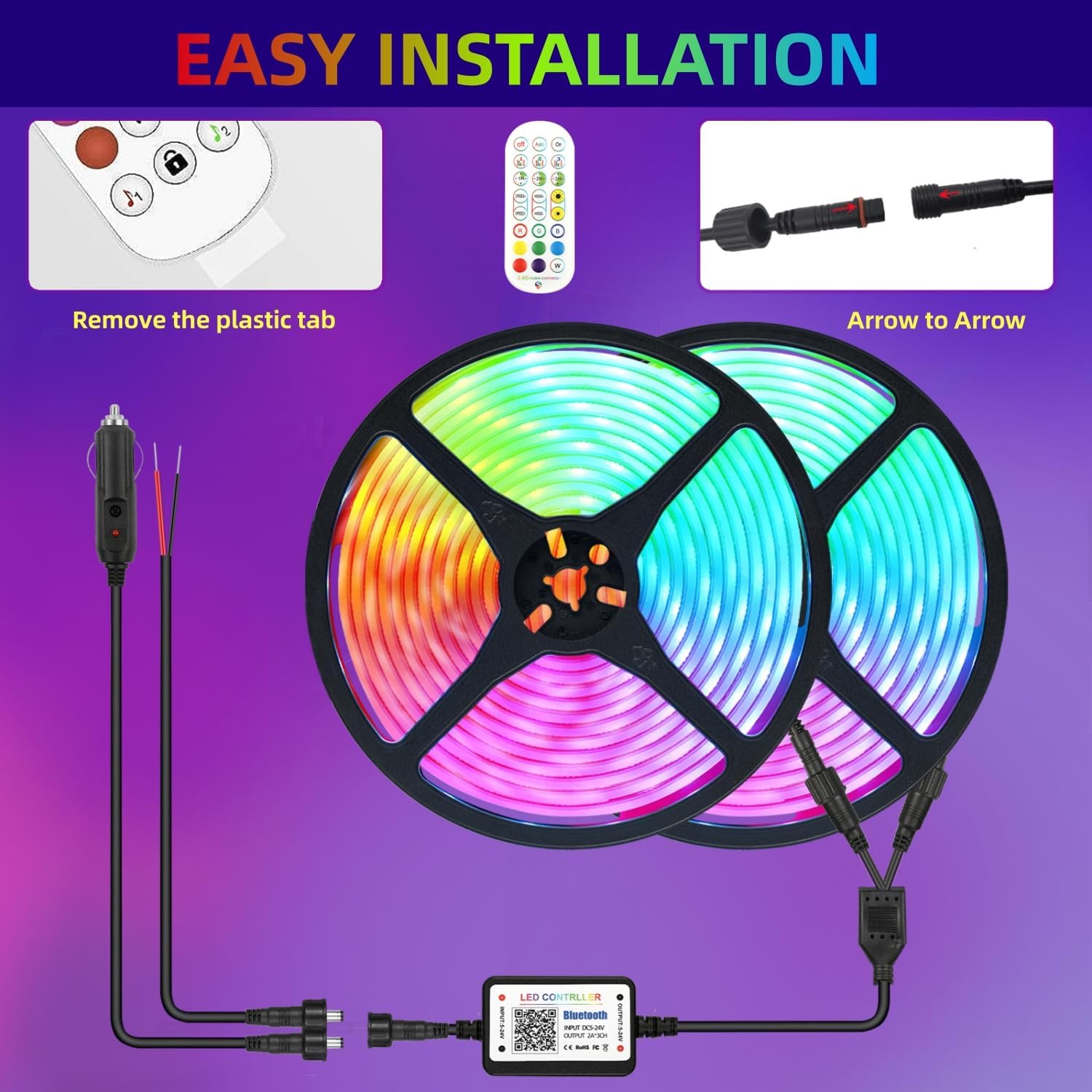 45FT LED Boat Lights, 12V APP RF Remote Control Pontoon Boat Lights, IP66 Waterproof RGB Marine Strip Lights, Boat Interior Light, Boat Deck Light for Bass Boat, Fishing Boat, Yacht