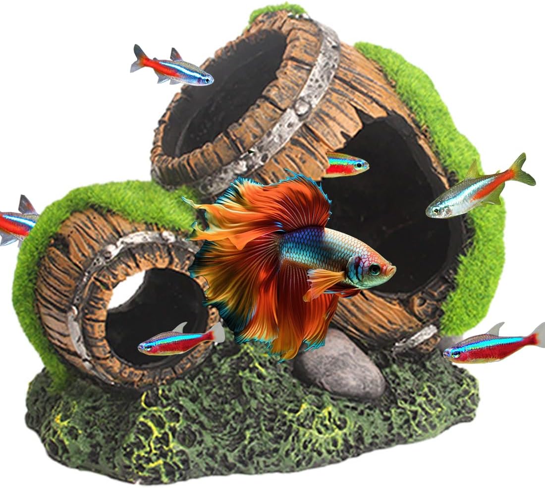 Betta Fish Cave Aquarium Hideout, Small Fish Tank Ornament, Aquarium Tank Accessories Decorations