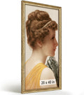 HLiWEGNS Antique Gold 20x40 Frame – Poster Frame with Aged Gold Finish – Picture Frame for 20 x 40 Artwork, Canvas Prints, Puzzles, and Wall Decor