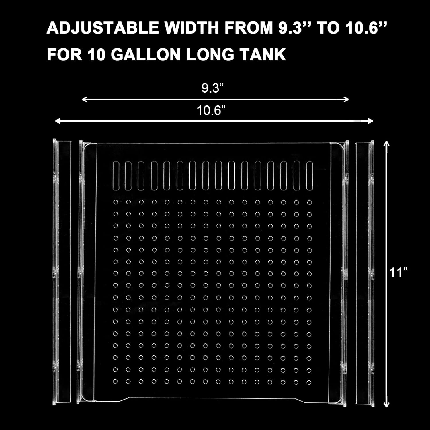 Fish Tank Divider for 10 Gallon Long Tank, Acrylic Aquarium Divider Adjustable Clear Fish Tank Separator with Suction Cups