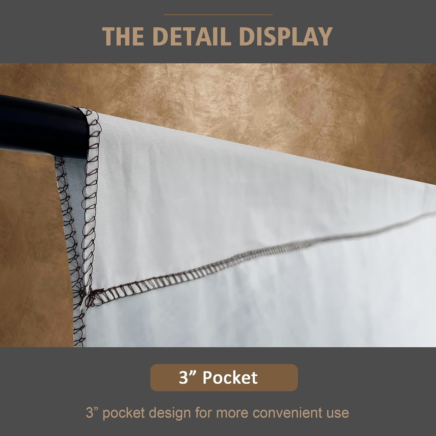 Abstract Professional Photography Backdrop for Portrait Photo Props Booth Background Photoshoot Studio with Polyester Fabric Roller Pocket on Top(6x8ft, Dark Brown,No Stand)