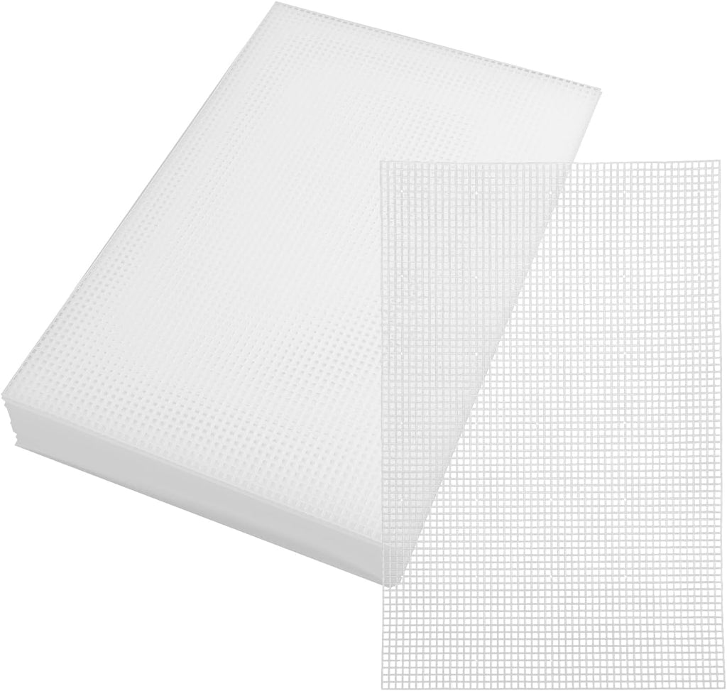 36PCS 4 Count Plastic Canvas Sheets, 11.8 x 7.9 Inch White Plastic Mesh, Eye Mesh for Embroidery, Knitting, Crochet, Acrylic Yarn Crafts, DIY Aquarium Dividers, Needlepoint Canvas