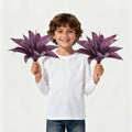Artificial Flowers for Outdoors Artificial Agave Fake Plants Faux Agave Artificial Plants Outdoor Fake Flowers Outdoor Faux Plants Indoor Uv Resistant Artificial Plants 12In(Purple，2pcs)