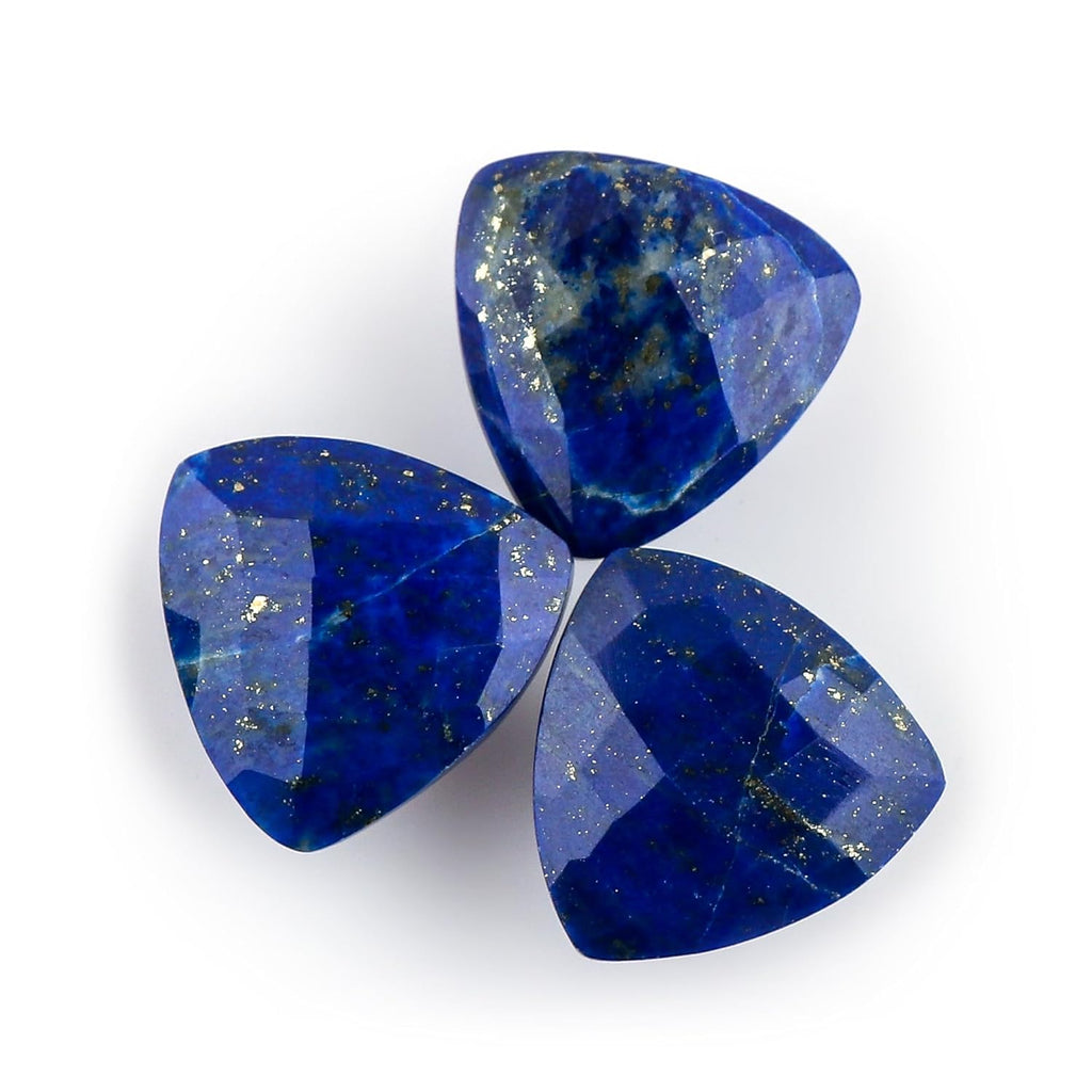 CRYSTALIS (3pcs) Natural Lapis-Lazuli, Facet-Cones Loose Gemstone, Wholesale Bulk Cabochons, Jewelry Making Supply, Chakra Healing Polished Stones, Wire Wrapping, DIY, Gem Collection