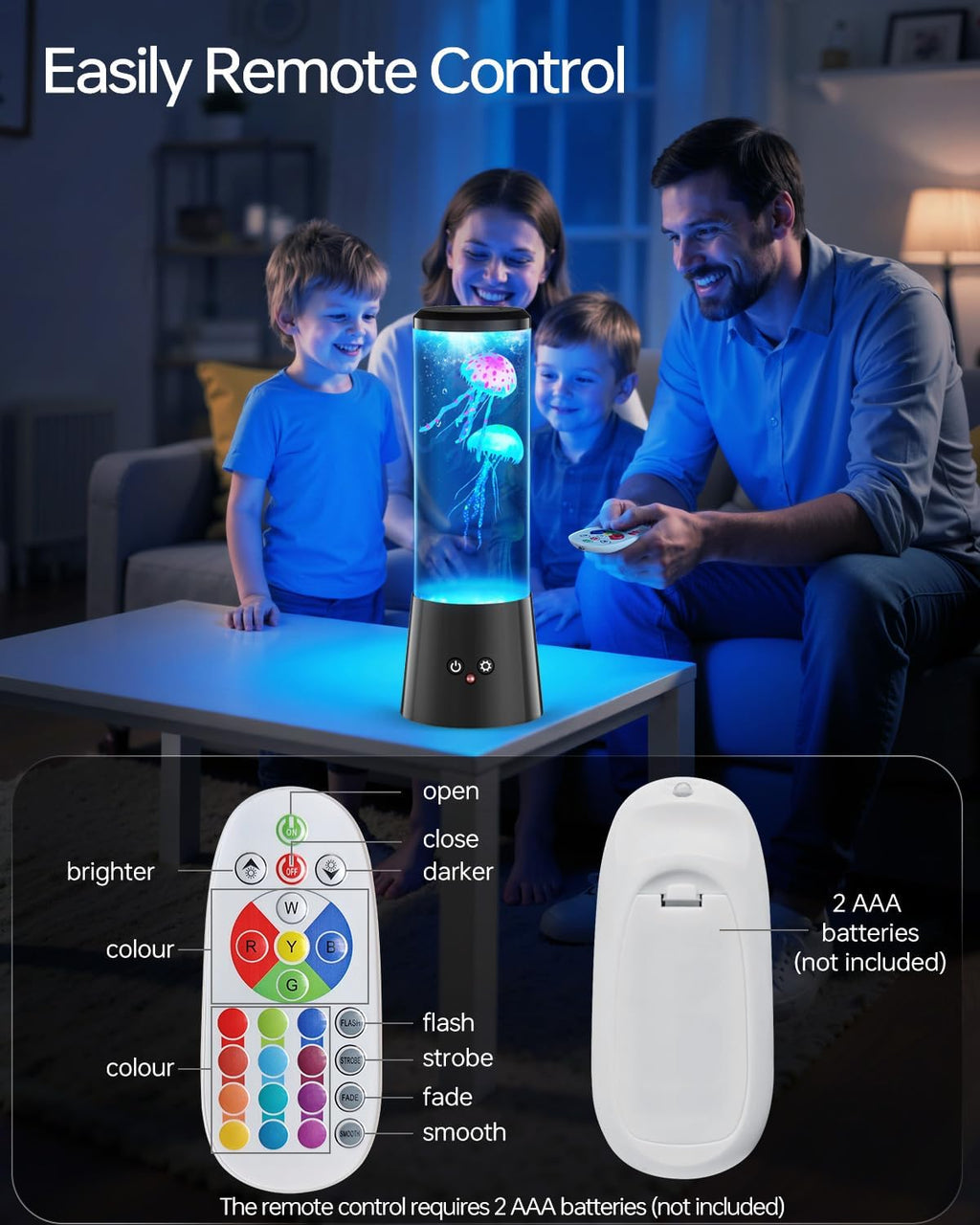 Jellyfish Lamp,LED Fantasy Jellyfish Tank Table Lamp,16 Color Setting Jelly Fish Light,Best Holiday Gift of Adult and Kids,for Home Office Bedroom Decor and Set The Mood