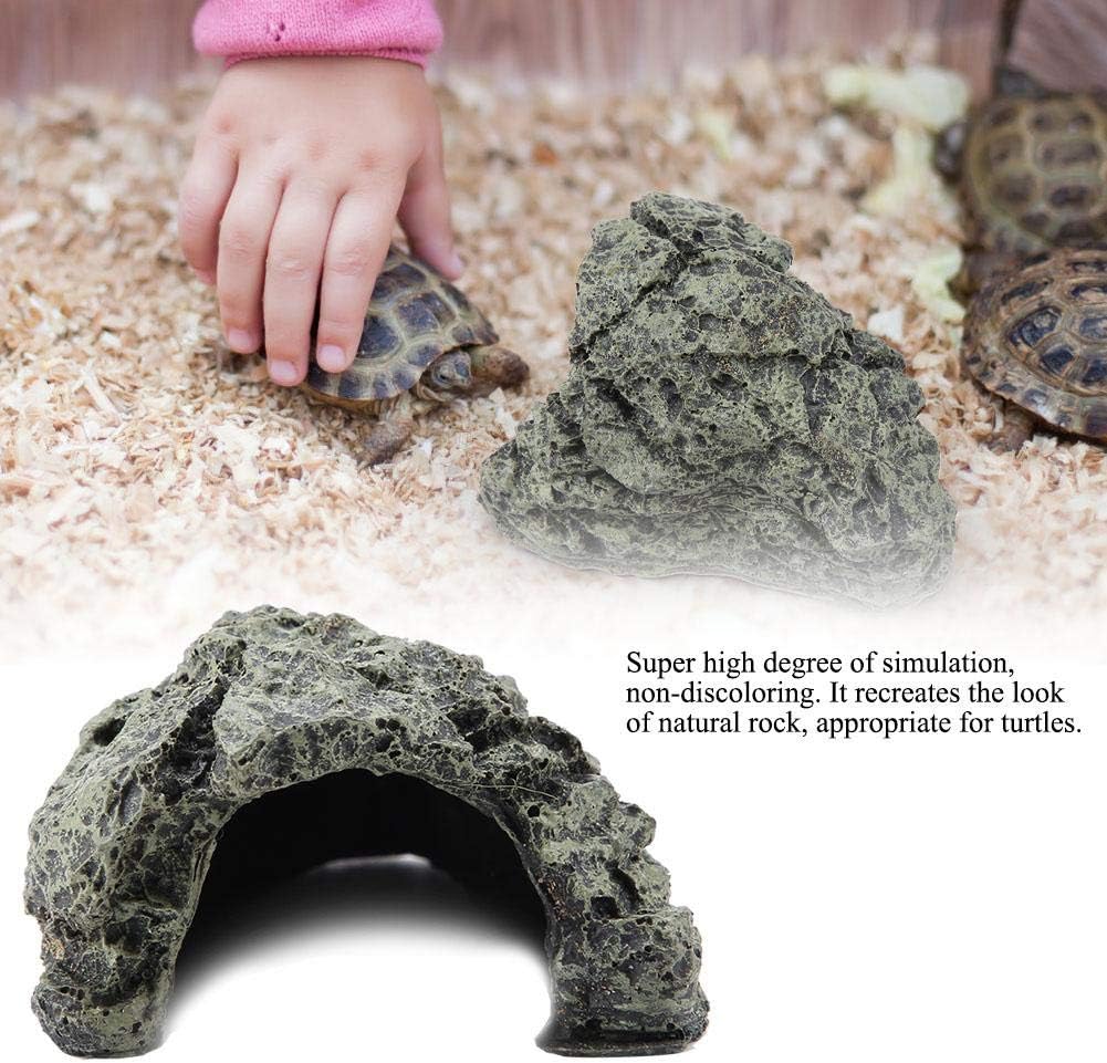 Reptile Hiding, Reptile Box Shelter Terrarium Hideout Caves for Aquarium Terrarium Decoration Ornament 4.7 x 4.3 x 2.4 inches(Medium)