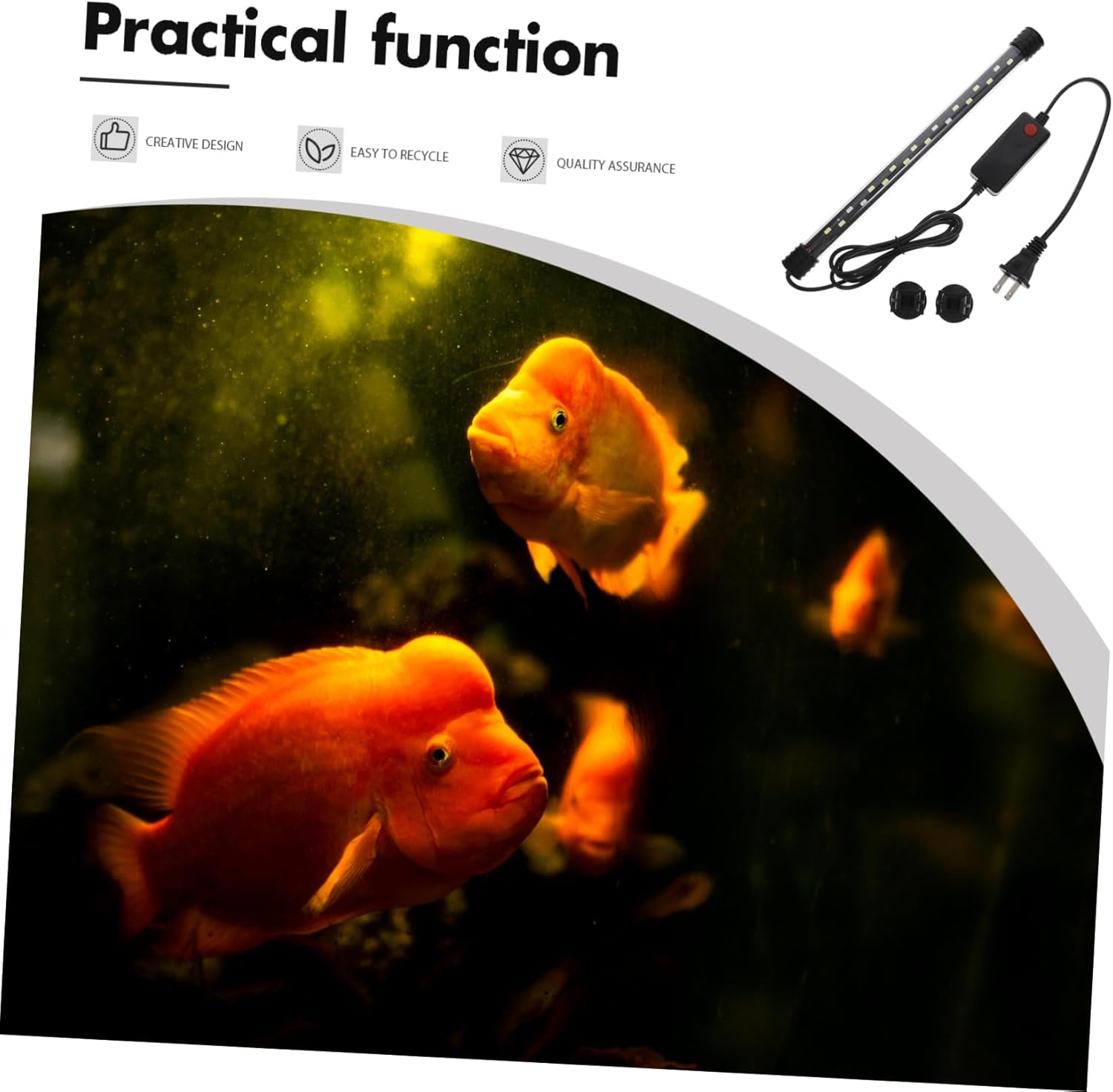 Yardwe Submersible Led Aquarium Light for Betta Fish and Freshwater Tanks Clip Grow Light Strips Color Saturation and Brightness for Stunning Aquatic Displays