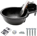 MDEOOSKY Extra Large Livestock Cast Iron Push-Paddle Automatic Horse Waterer with Accessories Livestock Water Trough 2.5L Heavy Duty Auto Drinking Metal Troughs for Horse Cattle Goat Pig Capacity