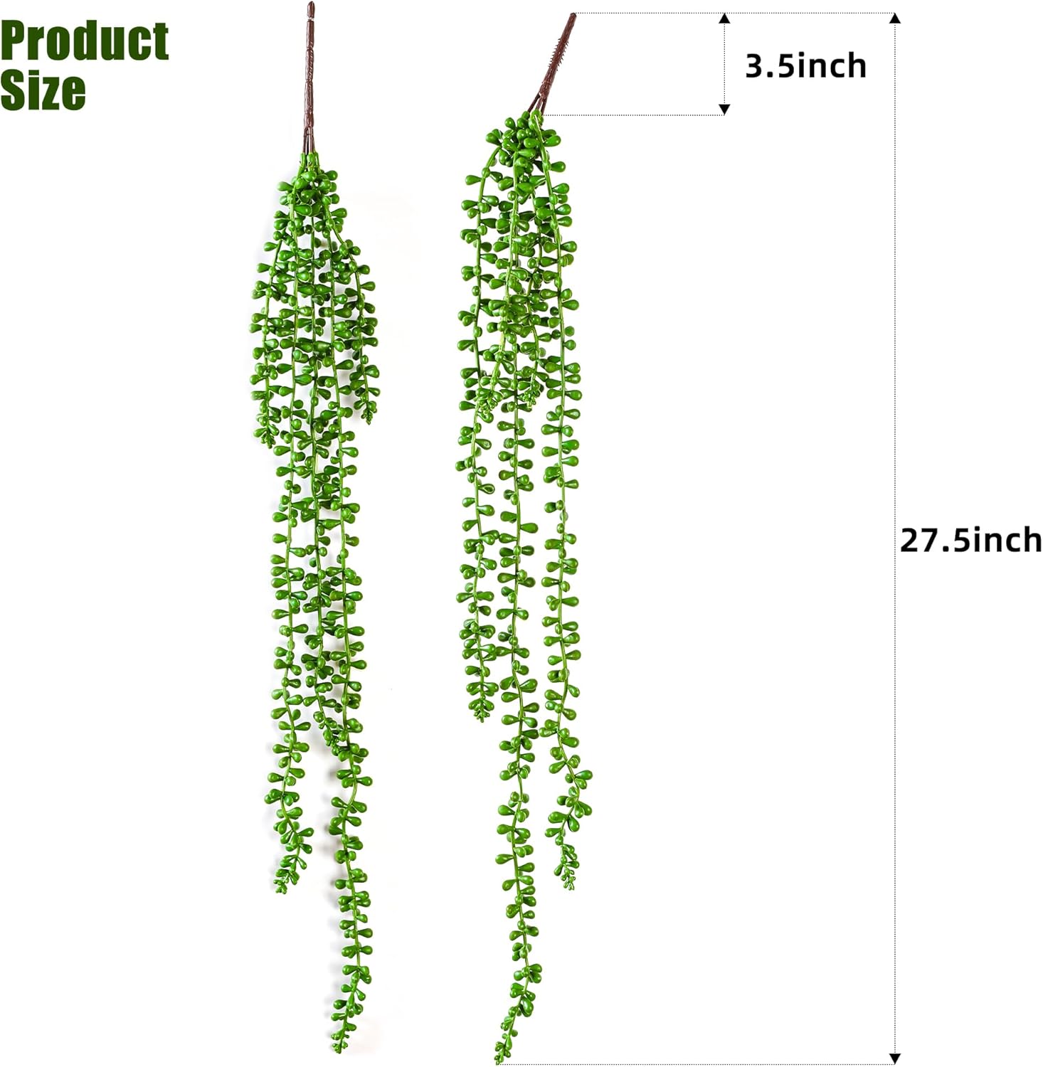 9PCS Artificial Succulents Hanging Plants,27.5 Inch Fake String of Pearls Greenery Plants 5 Branches for Fall Home Garden Office Party Balcony Wall Indoor Outdoor Autumn Decoration
