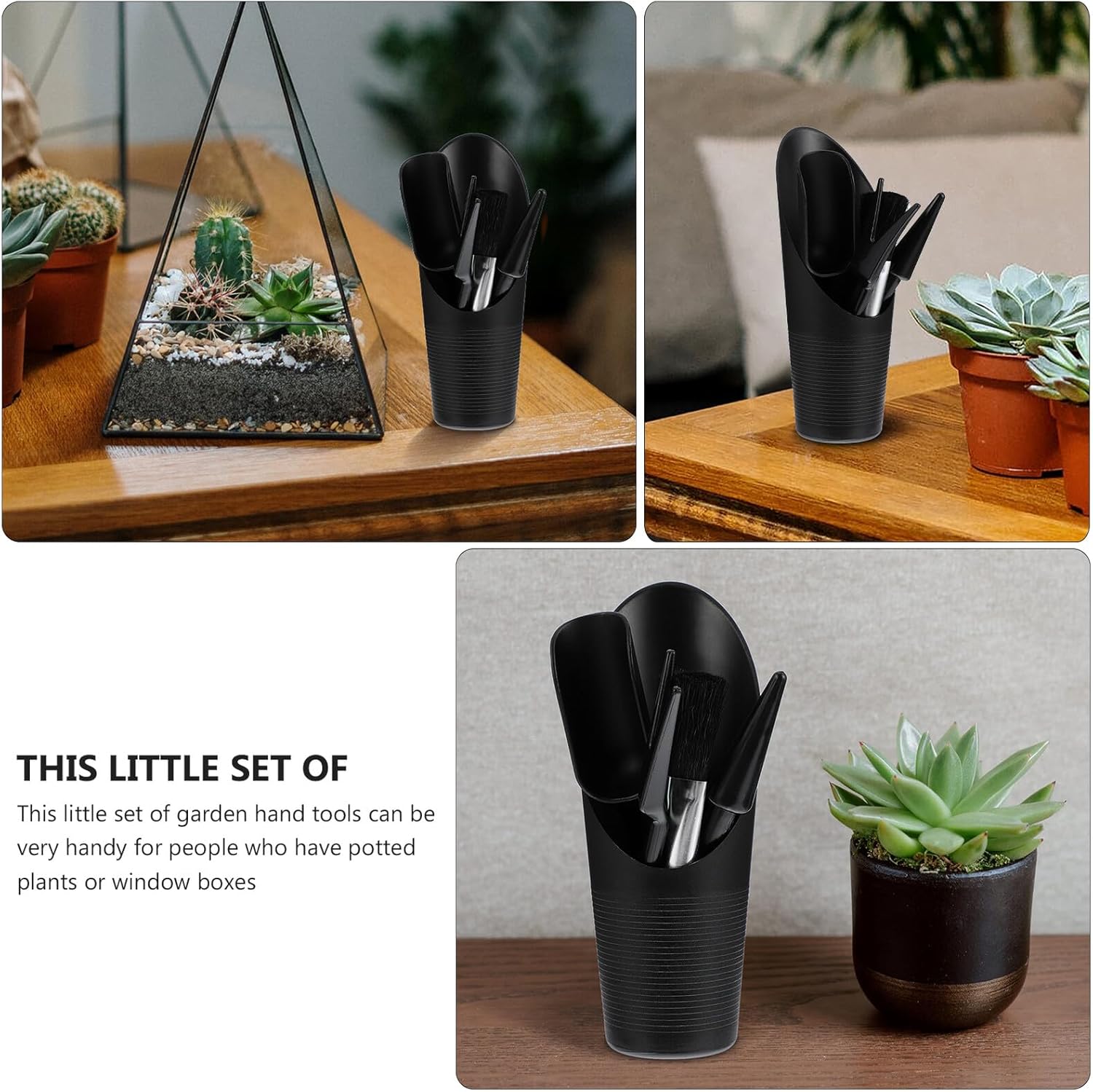 5pcs Mini Garden Hand Tools Portable Succulent Planting Tools Ergonomic Plastic Gardening Kit for Indoor Plants and Small Gardens