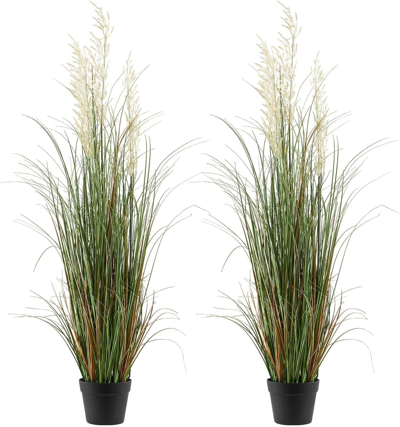 VEVOR Artificial Grass Plant, 2 Pack 47 inch Reed Flower Grass in Pot, Premium PVC Faux Fake Greenery Shrubs Plant for Indoor Outdoor House Home Garden Office Room Décor, Housewarming, Green