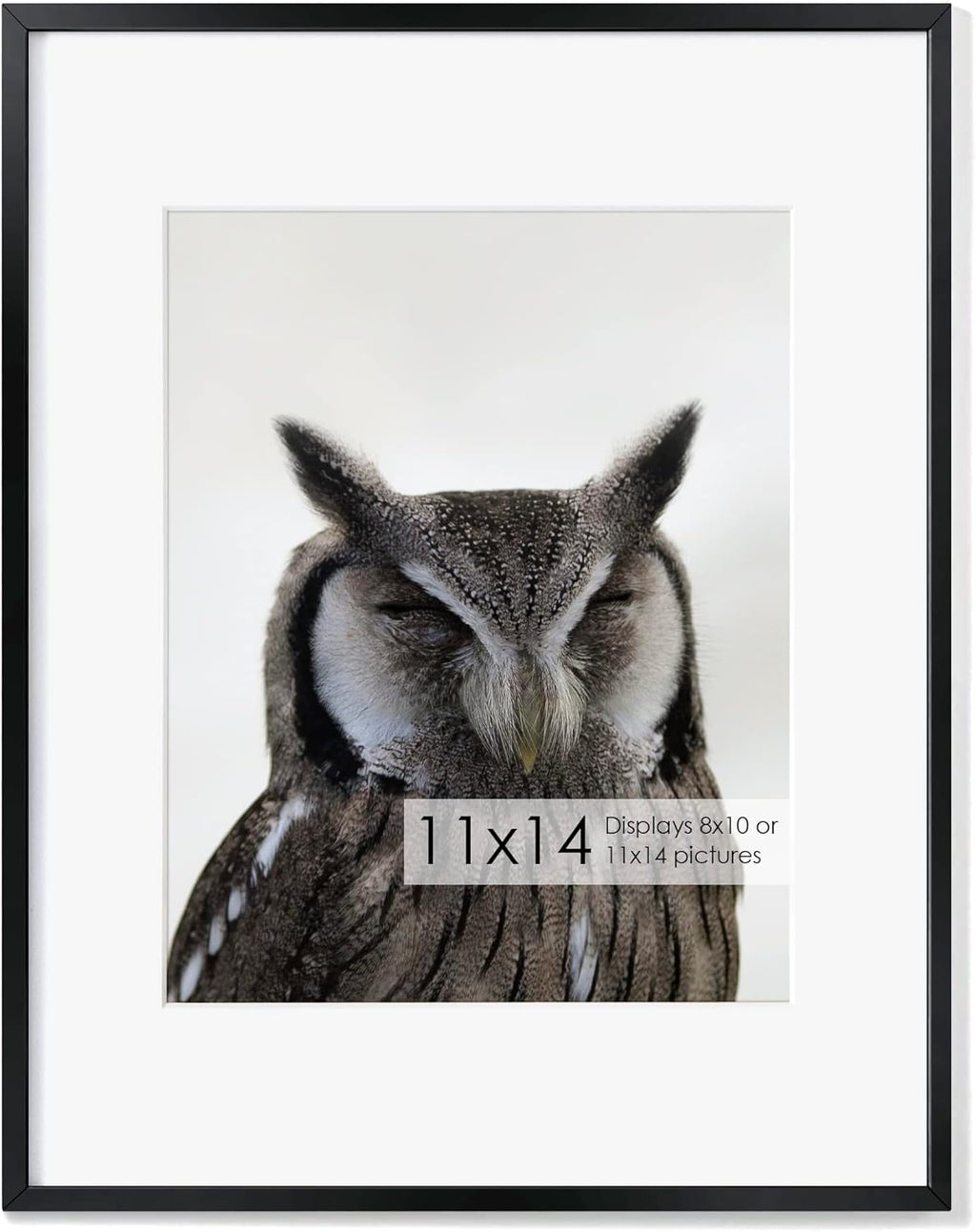 Fun Memories 11x14 Metal Picture Frame- 11x14 Aluminum Photo Frames with 8x10 Mat, High-Definition Plexiglass Front, and Hanging Hardware - Ideal for Wall or Tabletop Display (Black, Pack of 1)