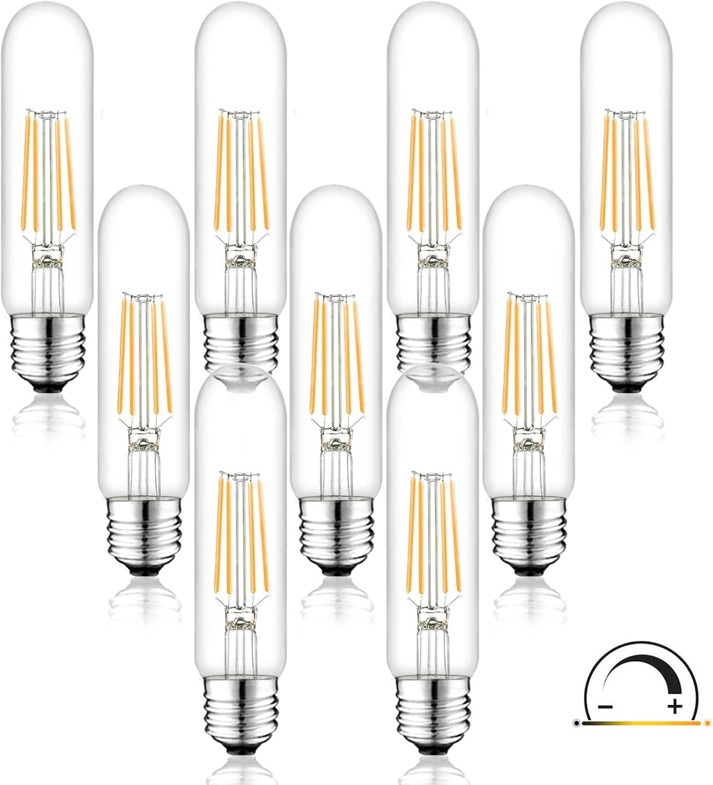 Edison Bulbs, E26 Led Bulb 6W Dimmable, 5 Inch 2700K Soft White T10 Light Bulbs Equal 80 Watt, UL-Cert Vintage Antique Tubular Bulbs 800LM for Bathroom Vanity Light Wall Sconces - 9Pack
