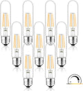 Edison Bulbs, E26 Led Bulb 6W Dimmable, 5 Inch 2700K Soft White T10 Light Bulbs Equal 80 Watt, UL-Cert Vintage Antique Tubular Bulbs 800LM for Bathroom Vanity Light Wall Sconces - 9Pack