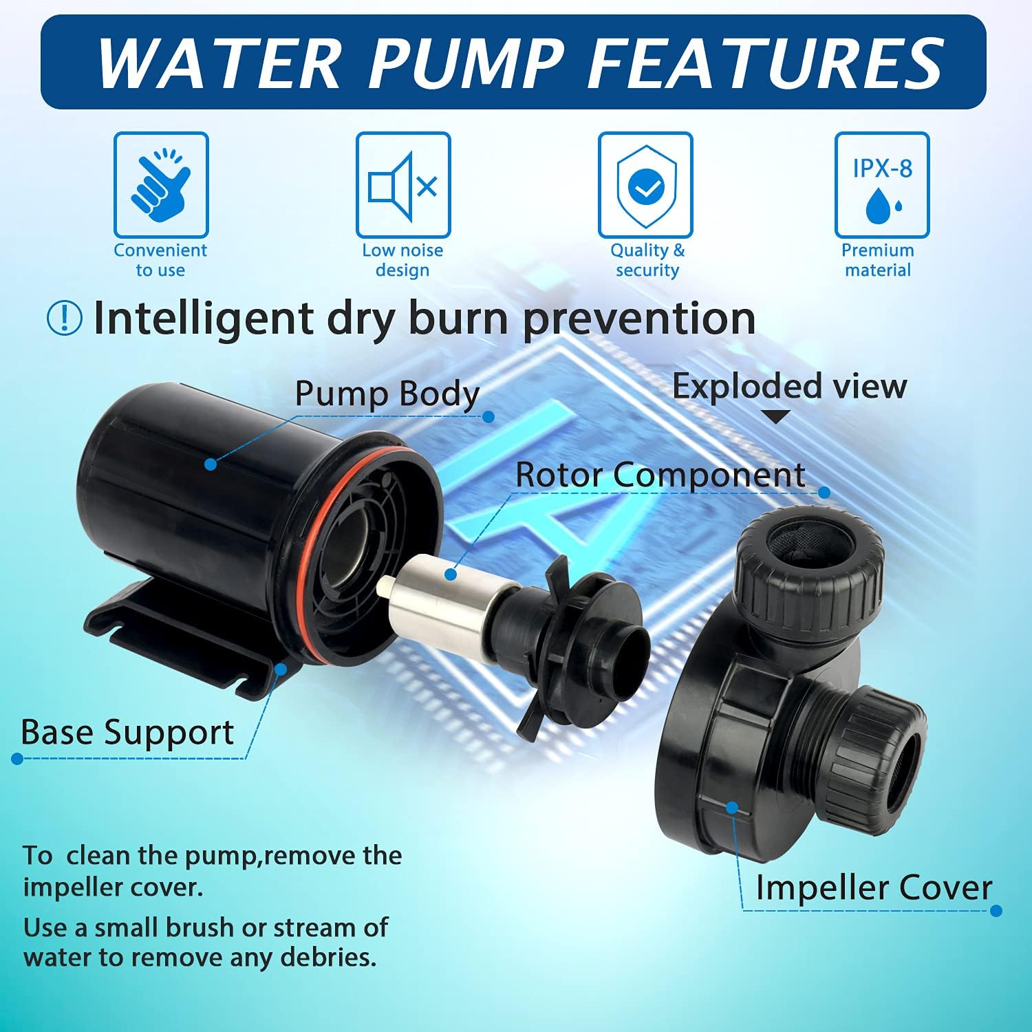 WaterRebirth (PC2000,2000GPH) High Flow Submersible Water Pump-Home/Inline Water Pump-Submersible Pump-Water Transfer Pump-Aquarium Pump