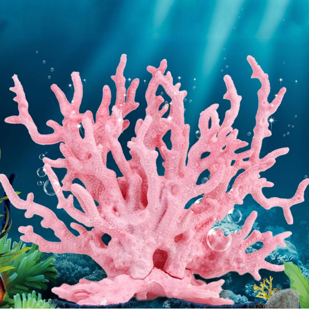 PENCK Aquarium Decorations Resin Reef Tank Decor Accessories Fake Coral Fish Tank Ornaments (Pink)