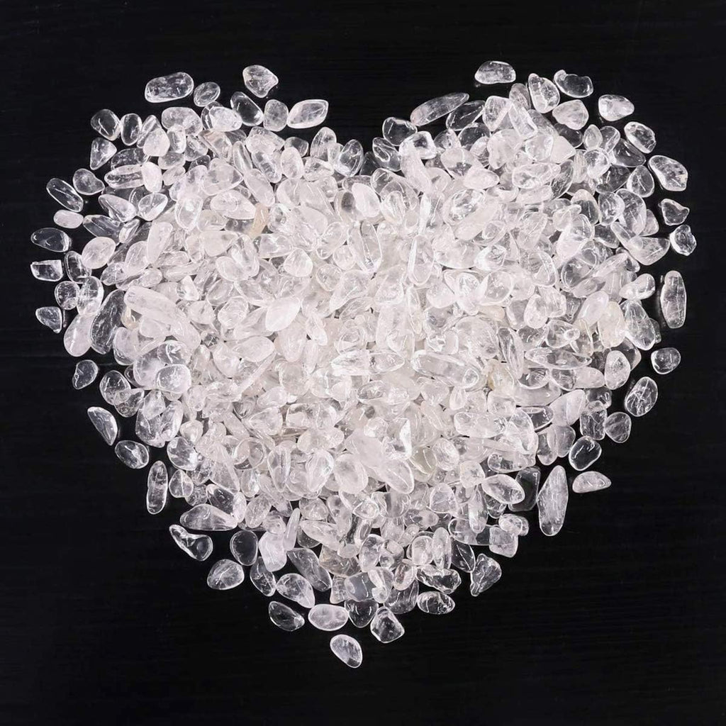 WAYBER 2 Lbs/920g Natural White Clear Quartz Crystal Stones Irregular Aquarium Pebble Decorative Rocks Gravels Sands for Turtle Tank//Terrarium/Flowerpot/Vase Decoration (Fill 2 Cups)