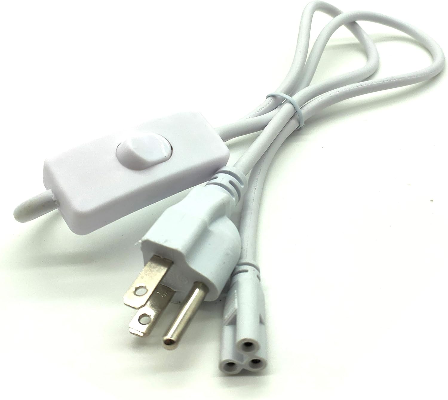 T5 T8 LED Wire Connector Power Cord LED Tube Power Extension Cord with on/Off Plug for LED T5 T8 Light Tube Integrated LED Light Fixture Extension Cable Wire (1M/3Ft US 3pin)
