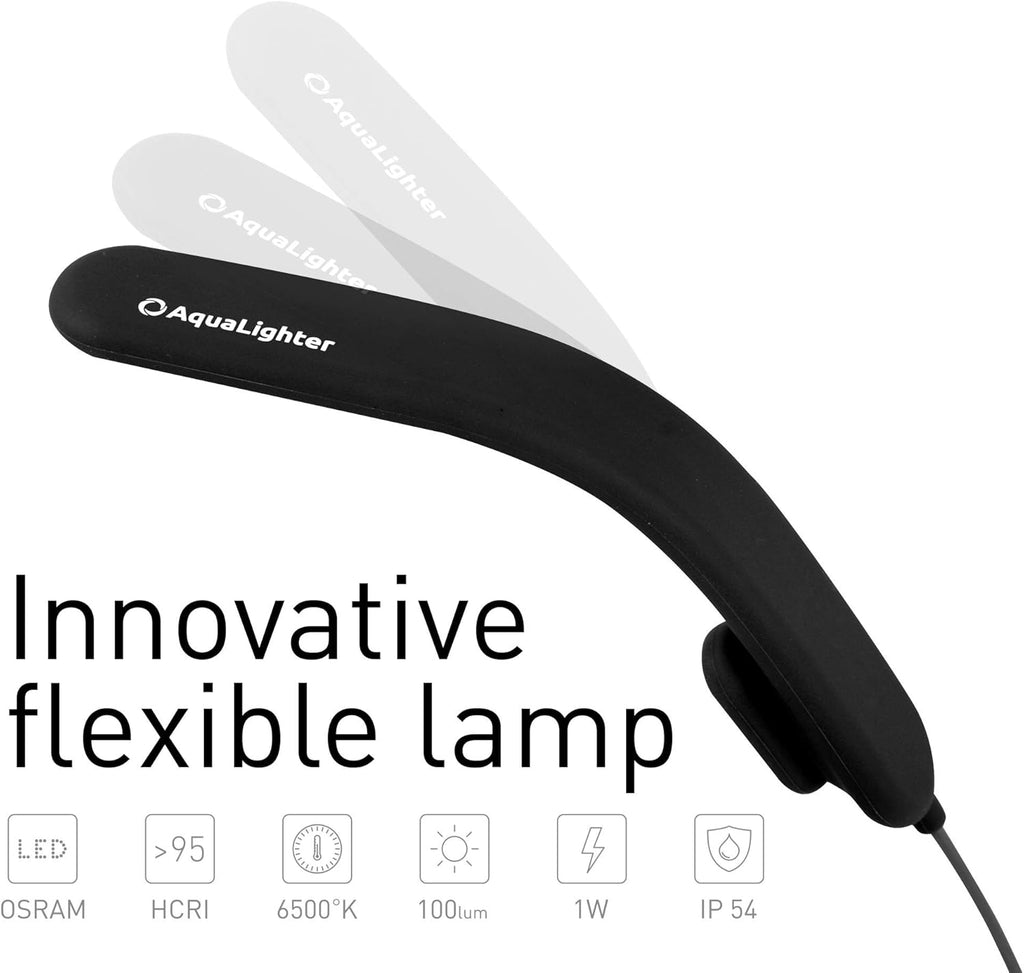 Fish Tank Light - Clip On Aquarium Light - Aquarium Light for Plants - LED Flexible Lamp for Freshwater Small - PicoSoft Black 5 Gallon