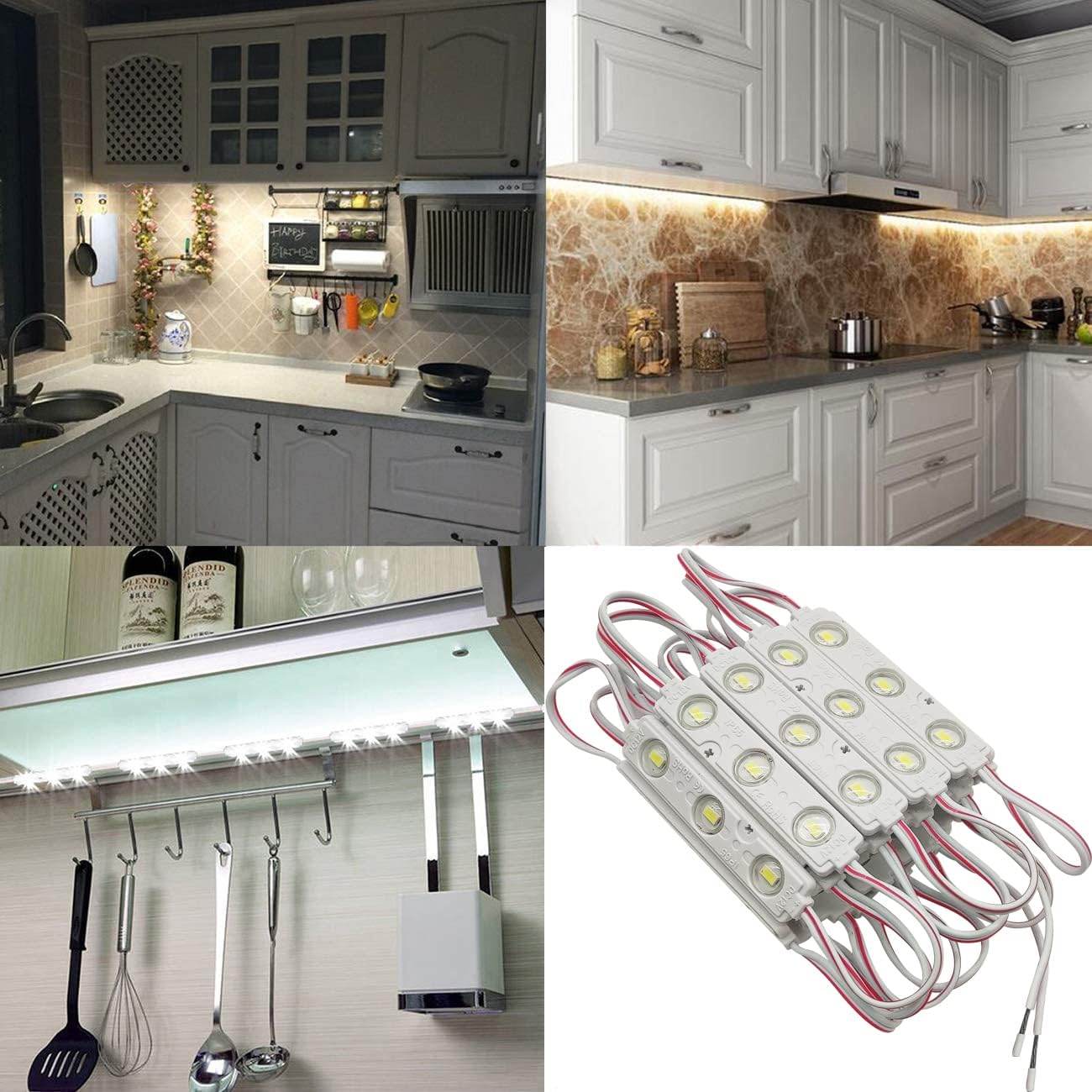 LED Module,TUINEWBY LED Module light 6000k White 20pcs 10 Ft 5630 SMD 150LM Per LED Module IP65 Waterproof Decorative Light for Letter Sign Advertising Signs with Tape Adhesive Backside (white light)