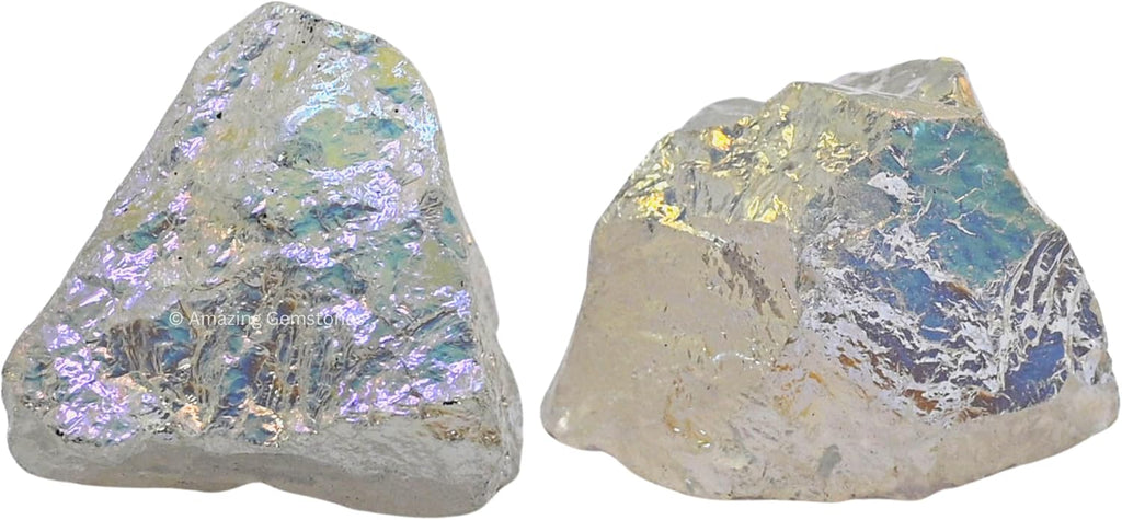 Amazing Gemstone Angel Aura Quartz Raw Crystals and Healing Stones, Natural Rocks for Meditation and DIY Raw Stones and Crystals (1 lb)
