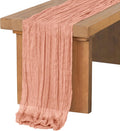 Ling's Moment 14Ft Sunset Terracotta Table Runner Taupe Sheer Chiffon Like Table Runner with Silver Sparkle for Wedding Reception Rustic Boho Wedding Party Bridal Shower Table Setting Decorations