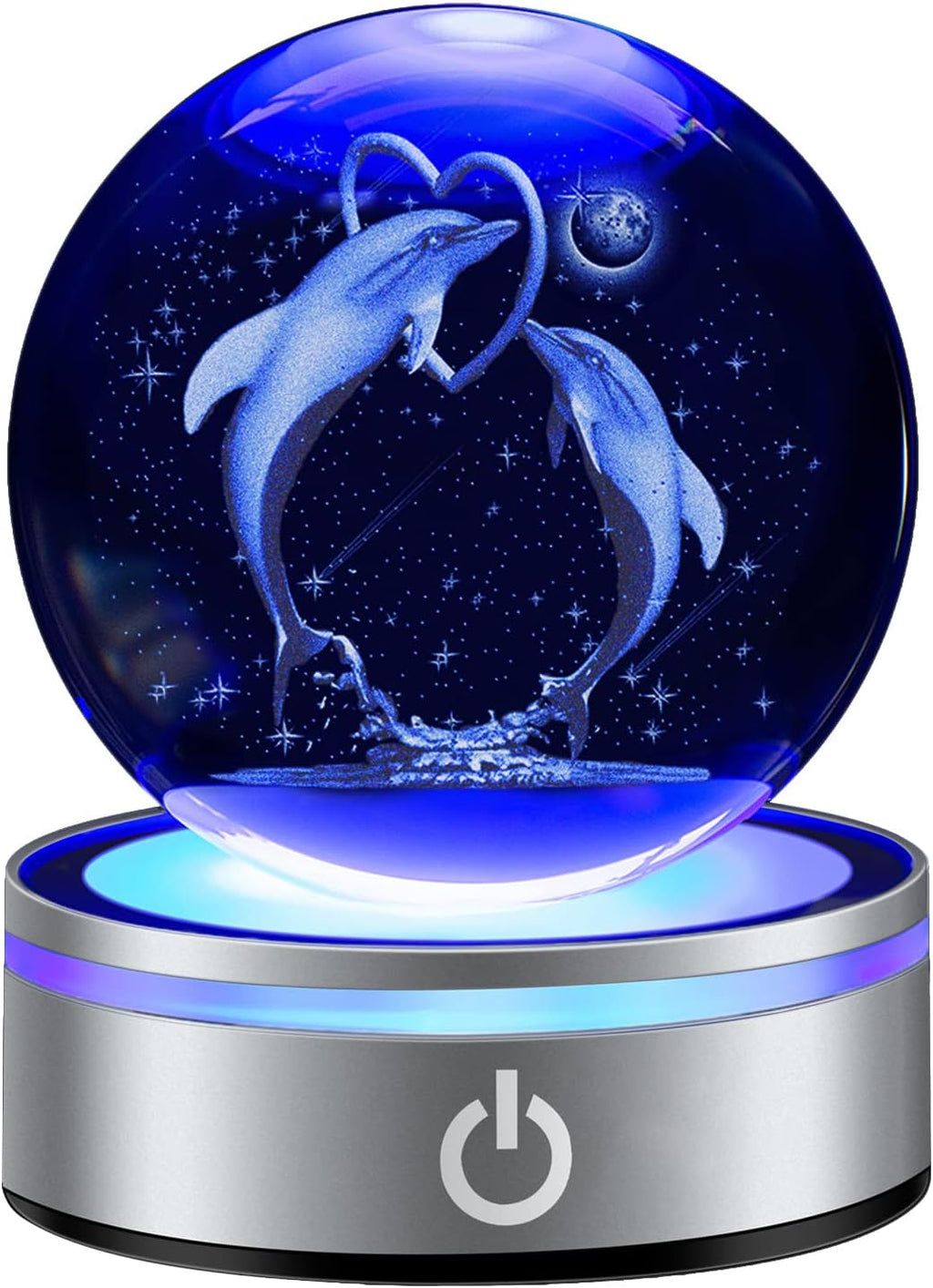 IFOLAINA 3D Dolphin Crystal Ball Night Lights Dolphin Lovers Gifts for Her Him Christmas Birthday Mothers Day Crystal Sphere Bedroom Decor