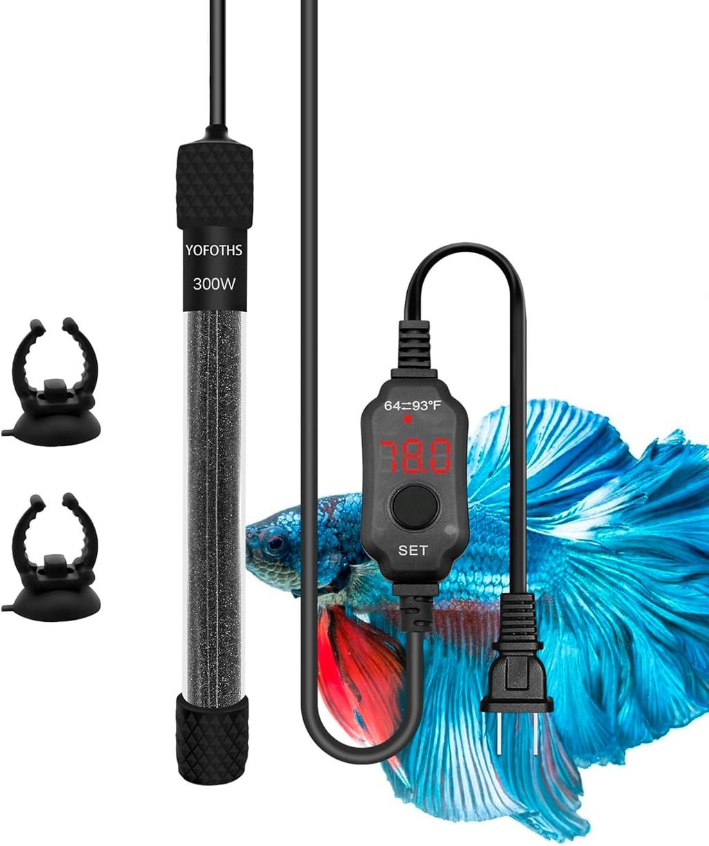 Aquarium Heater, 300W Fish Tank Heater with Digital Display Thermostat External Temperature Controller, for Tanks 40-60 Gallons (300W)