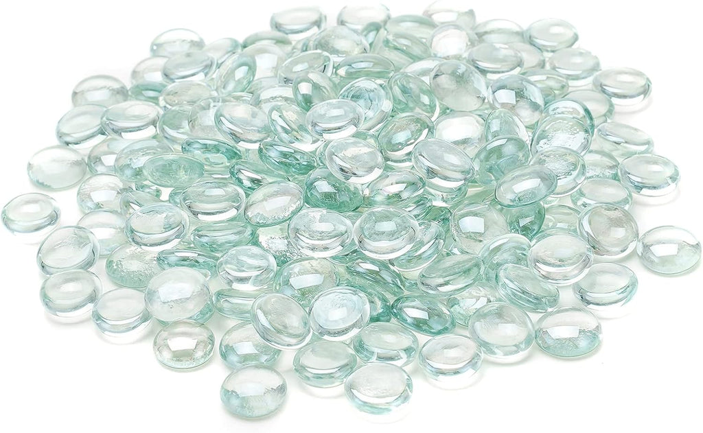 Skyflame 10-Pound Fire Glass Beads for Fire Pit Fireplace, 1/2-Inch Size Crystal Ice Reflective Decorative Blended Fireglass Drops for Landscaping
